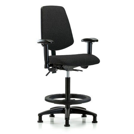 Fab Hi Bench Chair, Med, Bk, AA, BF, Glds, Blk, 6-Way Adjustable, 26