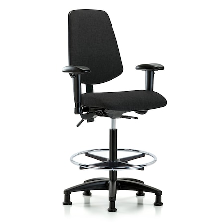 Fab Hi Bench Chair, Med, Bk, AA, CF, Glds, Blk, 6-Way Adjustable, 26