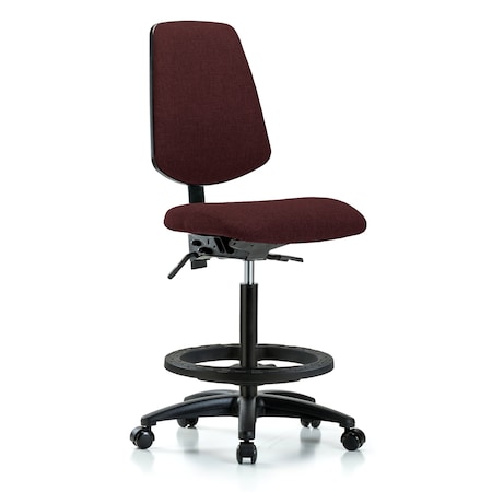 Fab Hi Bench Chair, Med, Bk, BF, Cast, Bur, No Arms, 26