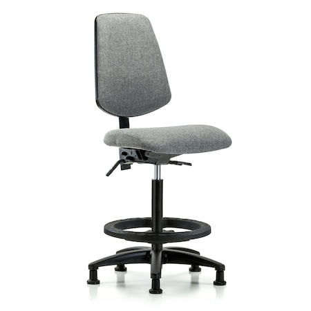 Fab Hi Bench Chair, Med, Bk, BF, Glds, Gry, No Arms, 26