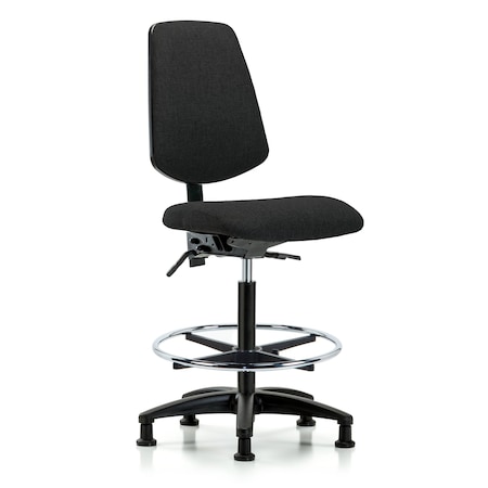 Fab Hi Bench Chair, Med, Bk, CF, Glds, Blk, No Arms, 26