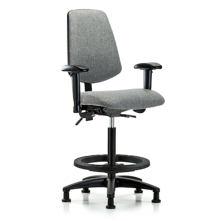 Fab Hi Bench Chair, Med, Bk, BF, Glds, Gry, 6-Way Adjustable, 26