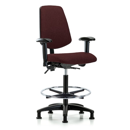 Fab Hi Bench Chair, Med, Bk, CF, Glds, Bur, 6-Way Adjustable, 26