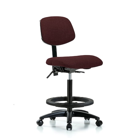 Chair, Fabric, Hi Bench, BF Casters, Bur, No Arms, 26