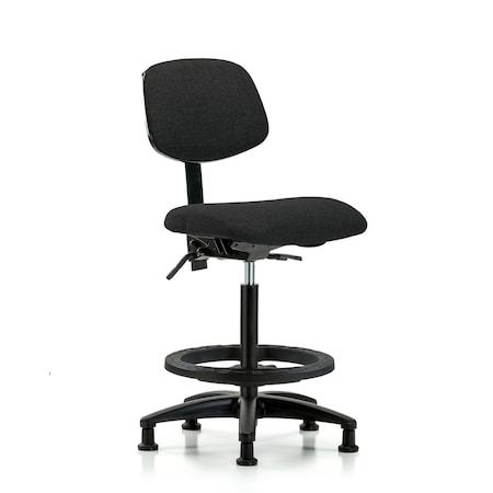Chair, Fabric, Hi Bench, BF Glides, Blk, No Arms, 26