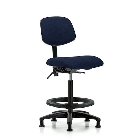 Chair, Fabric, Hi Bench, BF Glides, Nav, No Arms, 26