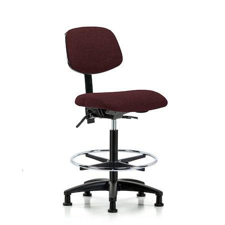 Chair, Fabric, Hi Bench, CF Glides, Bur, No Arms, 26