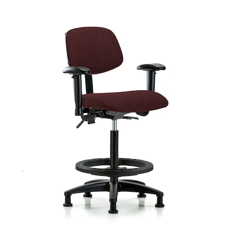 Chair, Fabric, Hi Bench, AA BF Glides, Bur, 6-Way Adjustable, 26