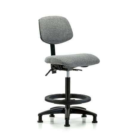 Chair, Fabric, Hi Bench, Tilt BF Glides, Gry, No Arms, 26