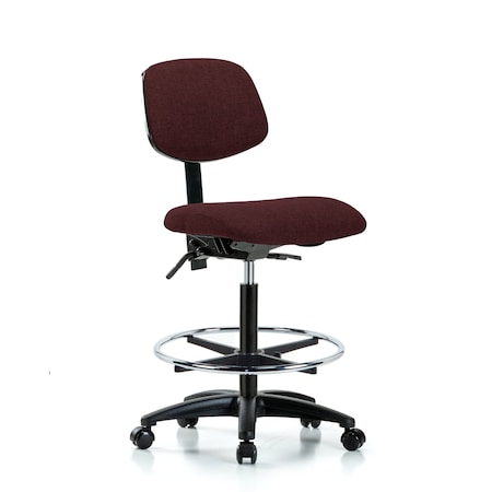 Chair, Fab, Hi Bench, Tilt CF Casters, Bur, No Arms, 26