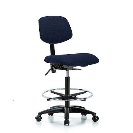 Chair, Fab, Hi Bench, Tilt CF Casters, Nav, No Arms, 26