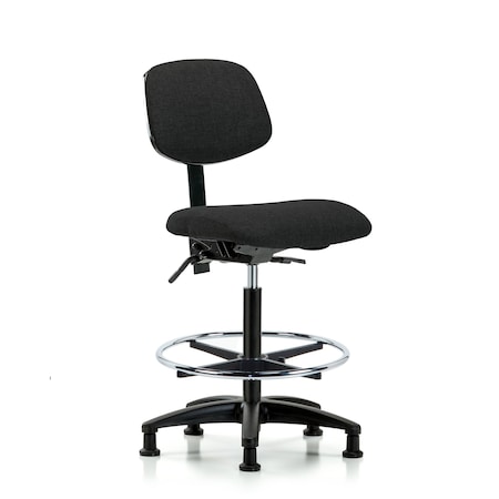 Chair, Fabric, Hi Bench, Tilt CF Glides, Blk, No Arms, 26