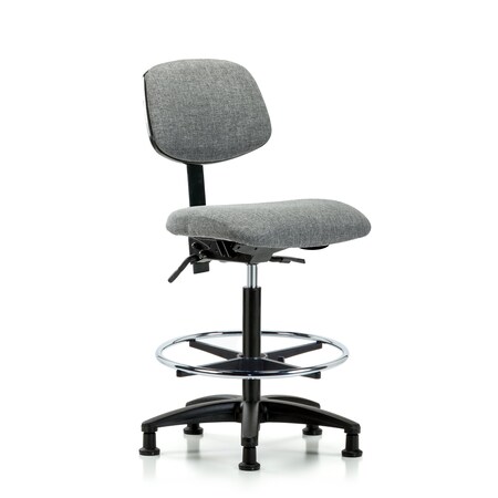 Chair, Fabric, Hi Bench, Tilt CF Glides, Gry, No Arms, 26