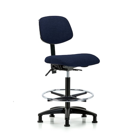 Chair, Fabric, Hi Bench, Tilt CF Glides, Nav, No Arms, 26