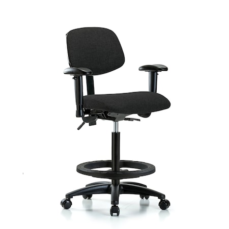 Chair, Fab, Hi Bench, Tilt AA BF Cast, Blk, 6-Way Adjustable, 26