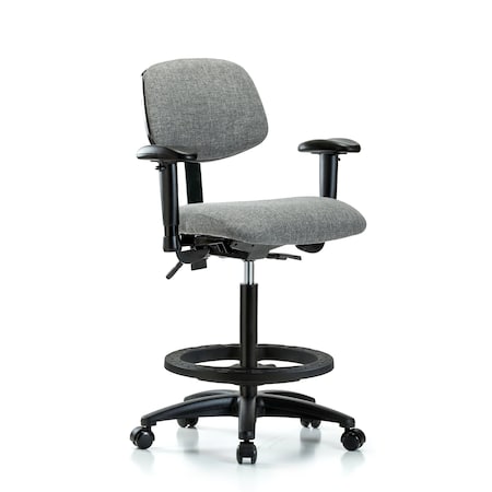 Chair, Fab, Hi Bench, Tilt AA BF Cast, Gry, 6-Way Adjustable, 26