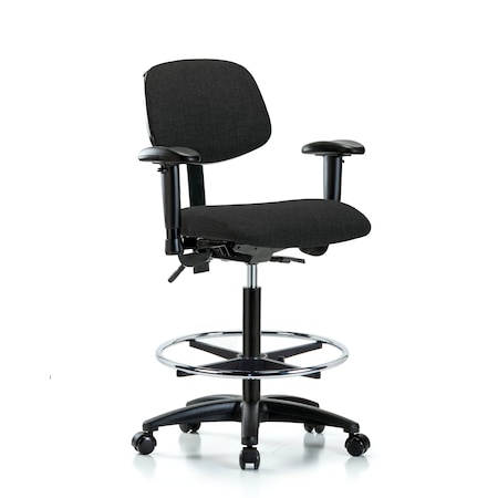 Chair, Fab, Hi Bench, Tilt AA CF Cast, Blk, 6-Way Adjustable, 26