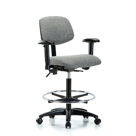 Chair, Fab, Hi Bench, Tilt AA CF Cast, Gry, 6-Way Adjustable, 26