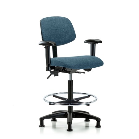 Chair, Fab, Hi Bench, Tilt AA CF Glides, Blu, 6-Way Adjustable, 26