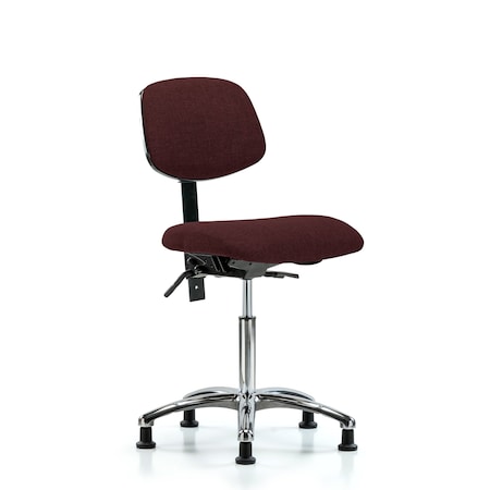 Chair, Fabric, Med Bench, Chrome Glides, Bur, No Arms, 22