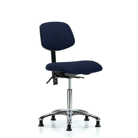 Chair, Fabric, Med Bench, Chrome Glides, Nav, No Arms, 22