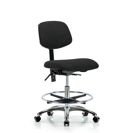 Chair, Fab, Med Bench, Chr Tilt CF Cast, Blk, No Arms, 22