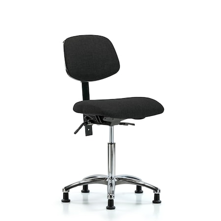 Chair, Fab, Med Bench, Chr Tilt Glides, Blk, No Arms, 22