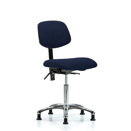 Chair, Fab, Med Bench, Chr Tilt Glides, Nav, No Arms, 22