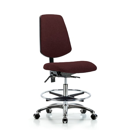 Fab Med Bench Chair, Bk, CF, Cast, Bur, No Arms, 22