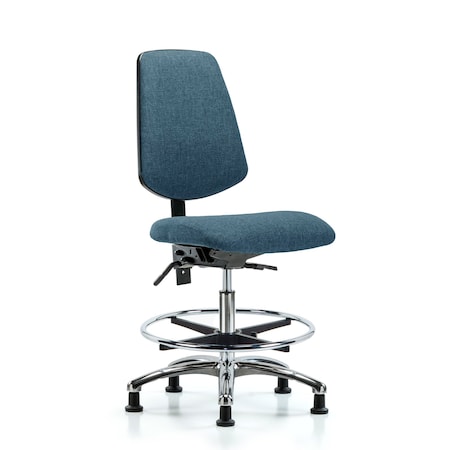 Fab Med Bench Chair, Bk, CF, Glds, Blu, No Arms, 22