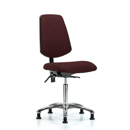 Fab Med Bench Chair, Bk, Chrm, Glds, Bur, No Arms, 22