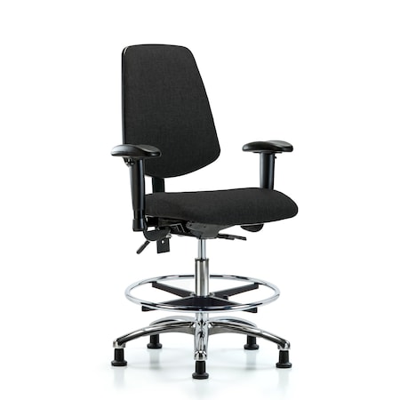 Fab Med Bench Chair, Bk, CF, Glds, Blk, 6-Way Adjustable, 22