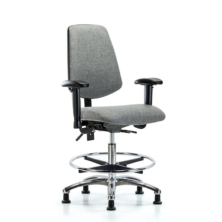 Fab Med Bench Chair, Bk, CF, Glds, Gry, 6-Way Adjustable, 22