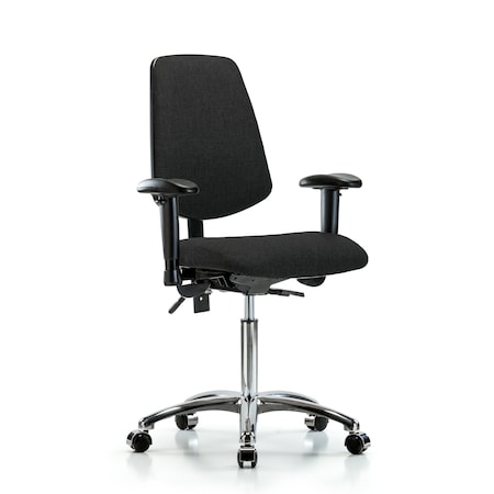 Fab Med Bench Chair, Bk, Cast, Blk, 6-Way Adjustable, 22