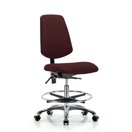 Fab Med Bench Chair, Bk, CF, Cast, Bur, No Arms, 22