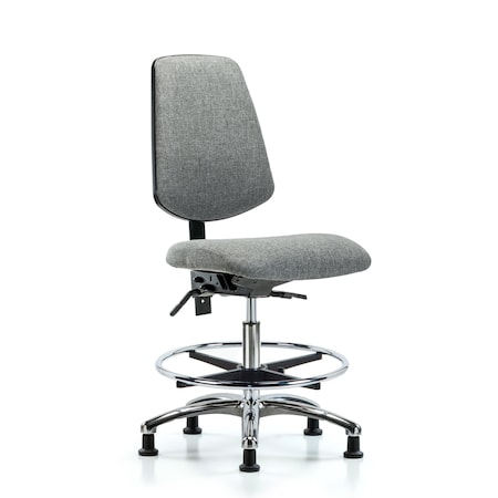Fab Med Bench Chair, Bk, CF, Glds, Gry, No Arms, 22