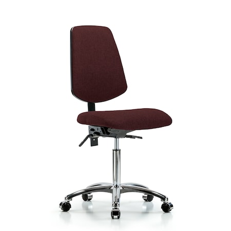 Fab Med Bench Chair, Bk, Cast, Bur, No Arms, 22