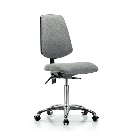 Fab Med Bench Chair, Bk, Cast, Gry, No Arms, 22