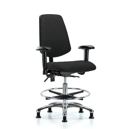 Fab Med Bench Chair, Bk, CF, Glds, Blk, 6-Way Adjustable, 22