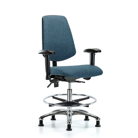 Fab Med Bench Chair, Bk, CF, Glds, Blu, 6-Way Adjustable, 22