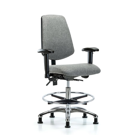 Fab Med Bench Chair, Bk, CF, Glds, Gry, 6-Way Adjustable, 22