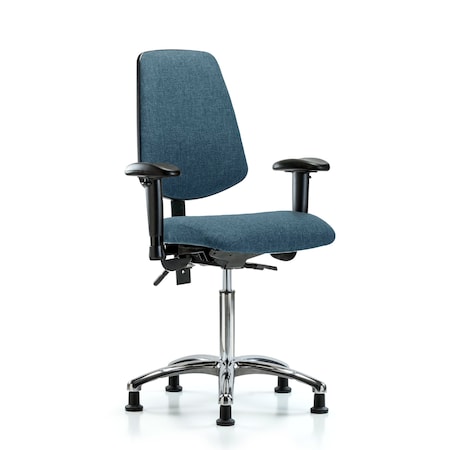 Fab Med Bench Chair, Bk, Glds, Blu, 6-Way Adjustable, 22