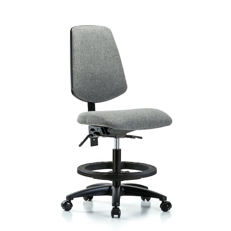 Fab Med Bench Chair, Bk, BF, Cast, Gry, No Arms, 22