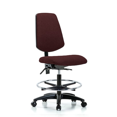 Fab Med Bench Chair, Bk, CF, Cast, Bur, No Arms, 22
