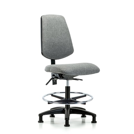 Fab Med Bench Chair, Bk, CF, Glds, Gry, No Arms, 22