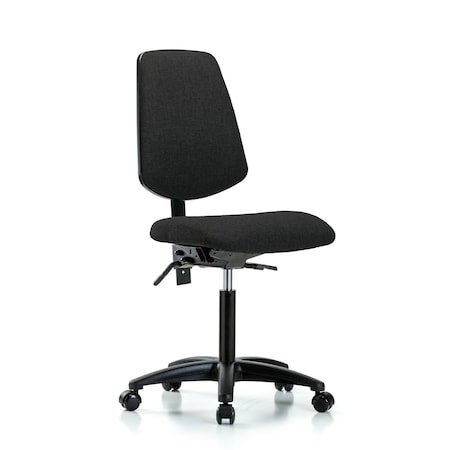 Fab Med Bench Chair, Bk, Cast, Blk, No Arms, 22