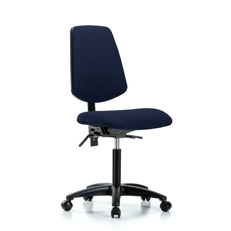 Fab Med Bench Chair, Bk, Cast, Navy, No Arms, 22