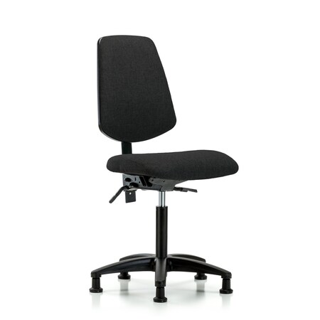 Fab Med Bench Chair, Bk, Glides, Blk, No Arms, 22