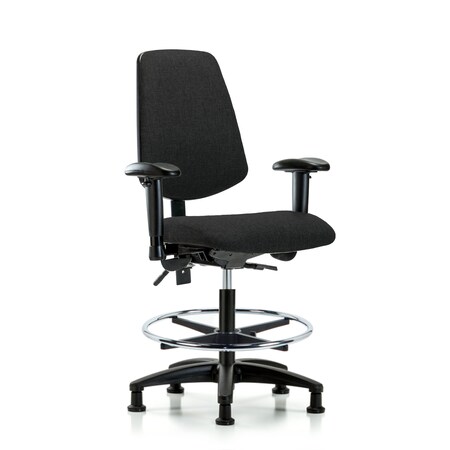 Fab Med Bench Chair, Bk, CF, Glds, Blk, 6-Way Adjustable, 22