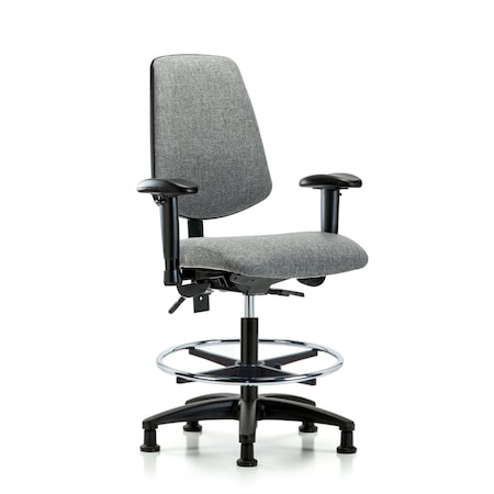 Fab Med Bench Chair, Bk, CF, Glds, Gry, 6-Way Adjustable, 22